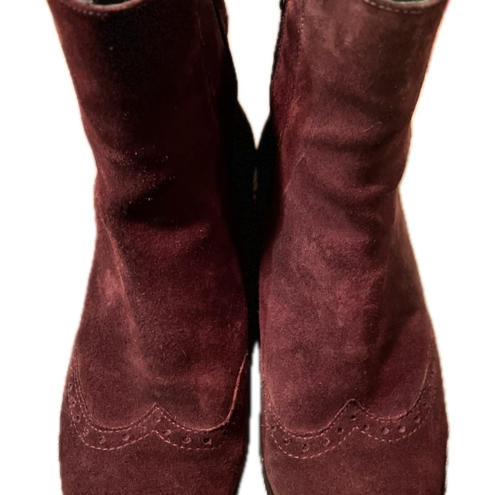 Toni Pons Burgundy Suede Leather Booties Size 39EU